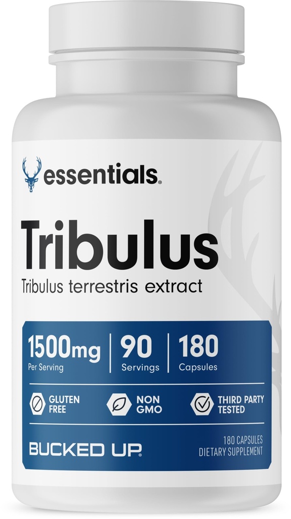Spojeni Tribulus 1500mg na strežbo, esencialne snovi (90 služabnikov, 180 kapsul)