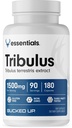 Spojeni Tribulus 1500mg na strežbo, esencialne snovi (90 služabnikov, 180 kapsul)