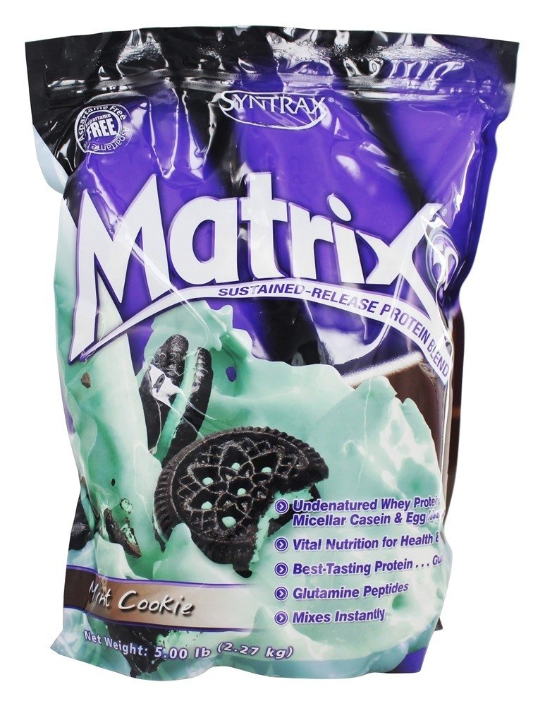 Syntrax Nutrition Matrix Protein Powder, Trajen Release Mešanica, metin piškotek, 5 funtov.