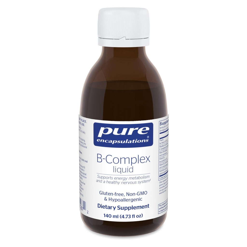 Čiste enkapsulacije B-kompleks Tekočina - Tekoči vitamin B kompleks - za živčno in energetsko presnovo* - brez glutena in vegetarijanca - 4,73 oz (140 ml)
