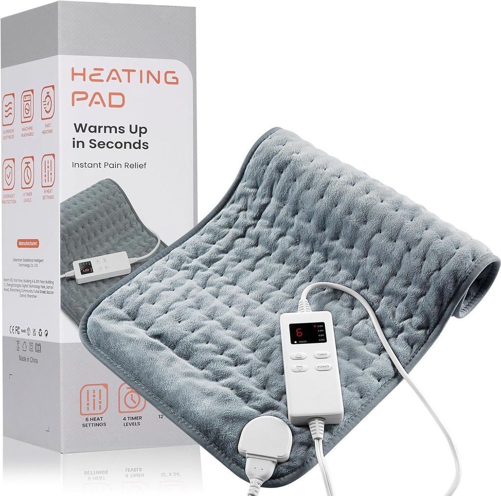 Ogrevanje Pad za bolečine v hrbtu Relief & Cramps, KOT Ogrevanje Pads z avtomatskim zaprtjem velike, 6 Toplotne nastavitve Električna ogrevana Pad, Darila za ženske, Darila za moške, 12" x 24"