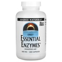Vir Naturals Essential Enzymes 500mg Bio-uvrščeni več dopolnilna rastlinska obramba za prebavo, plin in zaprtje Relief & Daily Digestive Health - Močen imunski sistem podpora - 120 VegiCaps