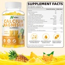 Kalcij Magnezijev cink Gumiji z vitaminom D3, ashwagandha dodatek - Visoka moč izboljšana absorpcija - Ananasov arome-90