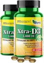 Amerika Medical & Science Xtra D3 Vitamin D 5.000 i.e. (125 μg)holekalciferol dodatek za moške in ženske(120Easy to Pogoltniti softgels) 2pack