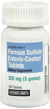 Železov sulfat 325mg Enterično obložene tablete 100