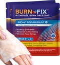 BurnFix® Burn Gel Pads 4x4 Hydrogel Dressing - Heat SinkTM Technology – Sterilno s čajnim oljem – takojšnje hlajenje za sončne opekline, Kuhinja, Kemične opekline – Ne-Steck Prva pomoč, Varen za obraz in otroke (2)