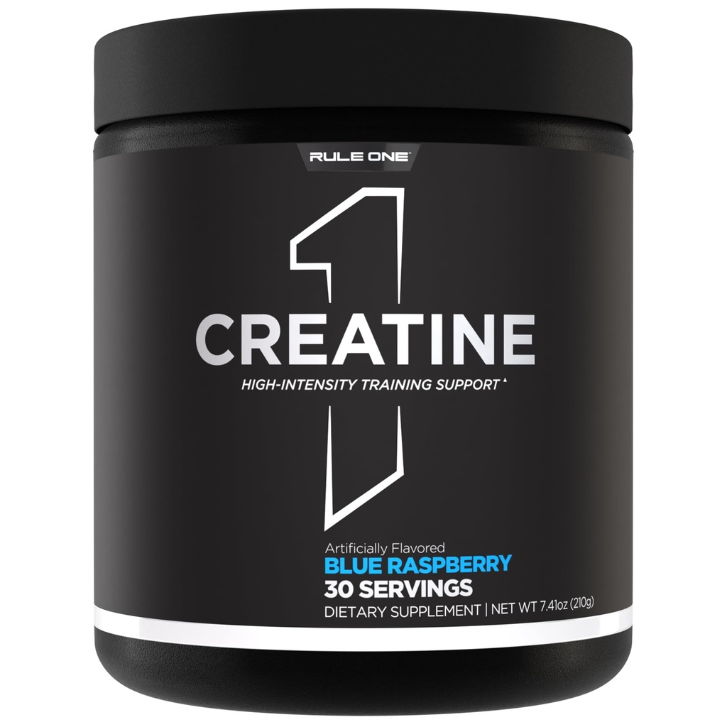 Pravilo 1 Kreatin v prahu – Pure Micronized Kreatin Monohidrat za visoko intenzitetno vadbo in Lean podporo telesne mase, arome in nearomatiziranih (30 Serving, Blue Raspberry)