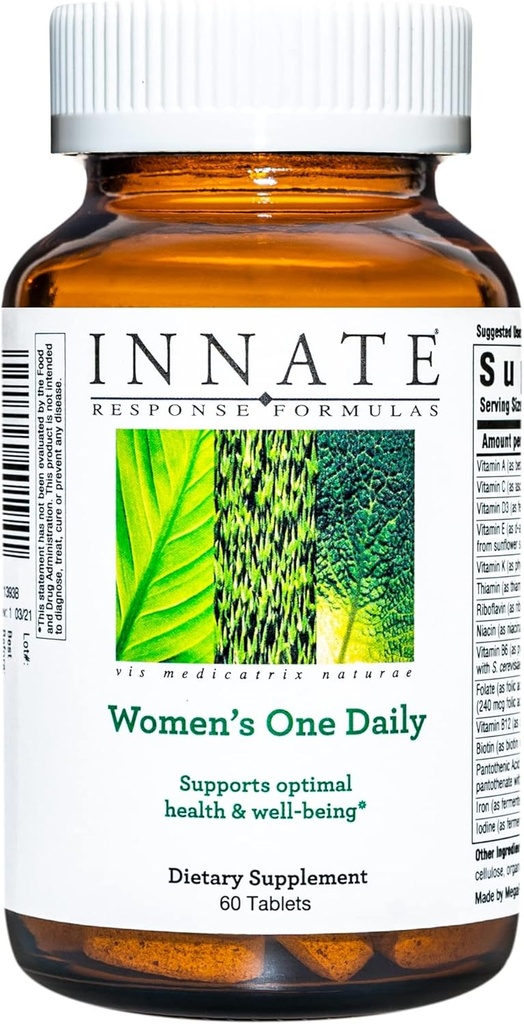 Prirojeni odziv Formule Ženske One Daily - Daily Multivitamin za ženske - Podpira optimalno zdravje in dobro počutje - Vegetarijanska, Non-GMO, in Kosher - Made Without 9 Food Alergens - 60 tablet
