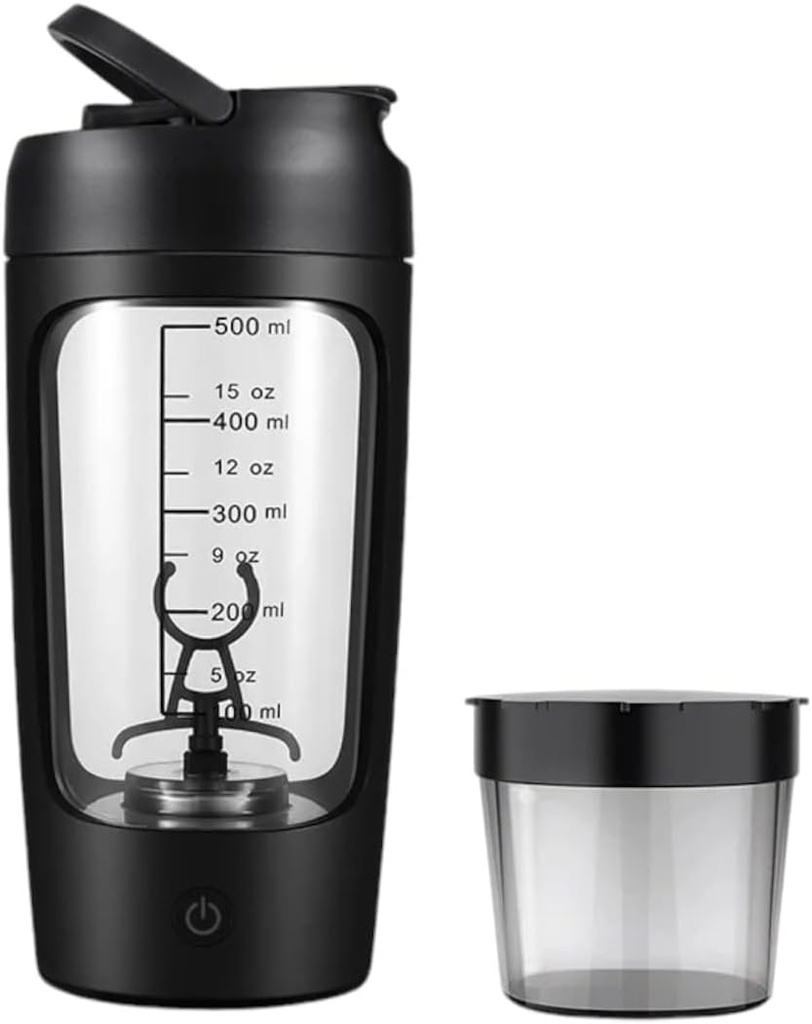 Električna prenosna plastenka Protein Shaker za gladko mešanico  (Črna)