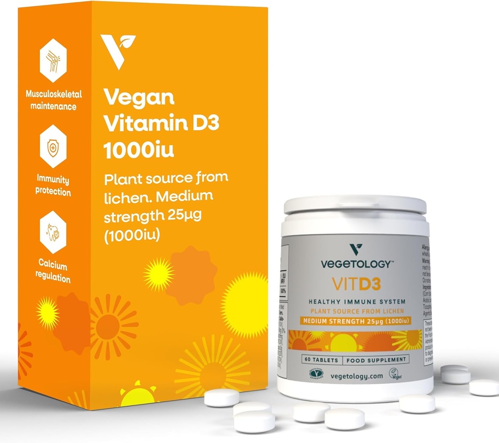 Žvečljivi vitamin D3 tablete – visoka jakost 62, 5 μg 2. 500 i. e. Vitamin D3 Holekalciferol – Vegan Gluten Free VIT D3 vitaminski dodatki (60Ct)