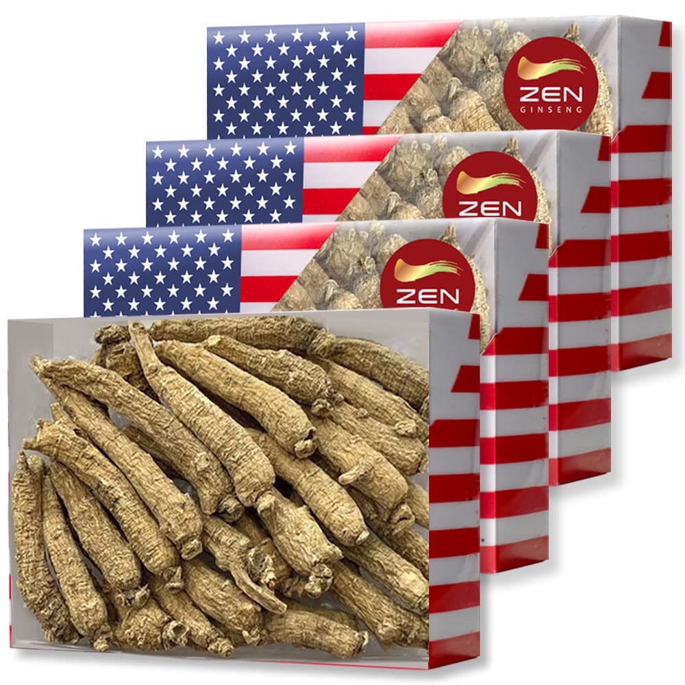 4 Škatle ročno izbrane ameriške ginseng koren-majhni rep (4oz/Box)  Pospešuje odpornost telesa, energijo in stamin za moške in ženske (16 Oz. (paket 4))