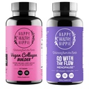 Happy Healthy Hipie Pojdi z Flow Menopause podporo & Vegan Collagen Builder Colagen tablete