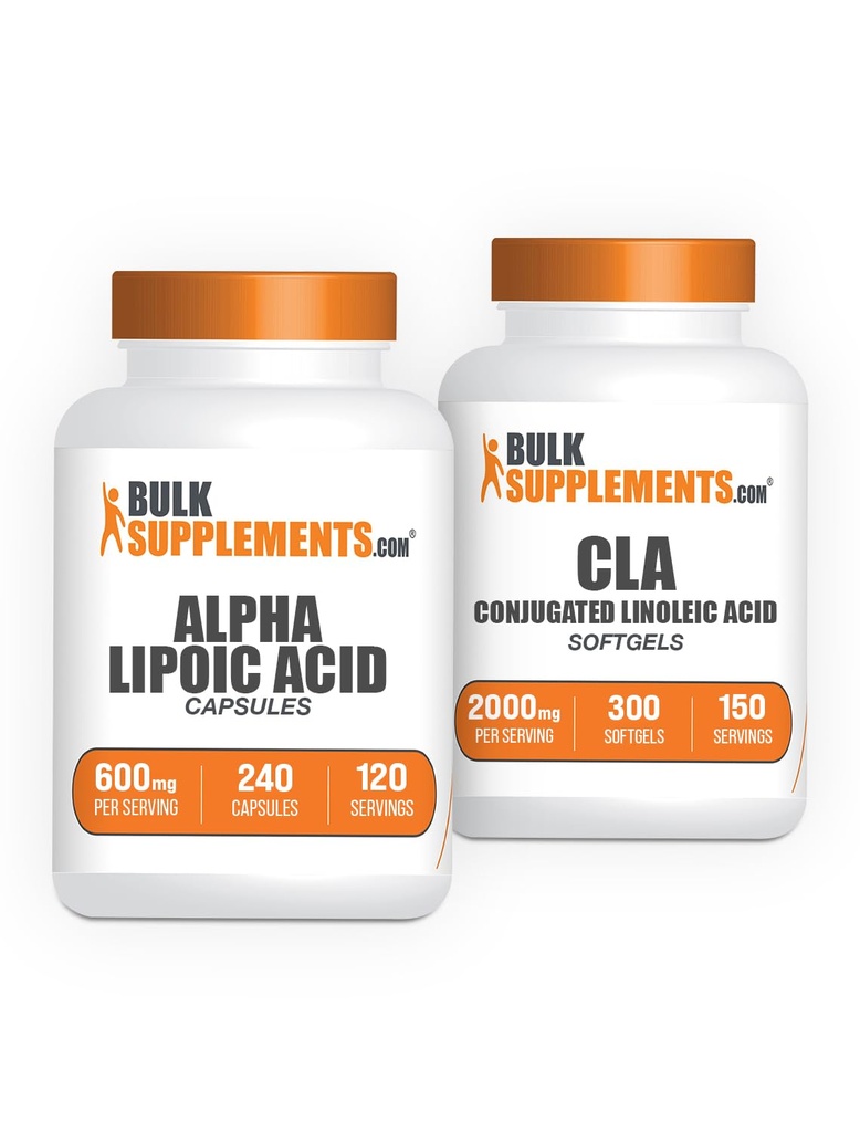 BulkDodatki Alpha Lipoična kislina Kapsule 240ct + CLA 2000mg Mehkužci 300ct paket