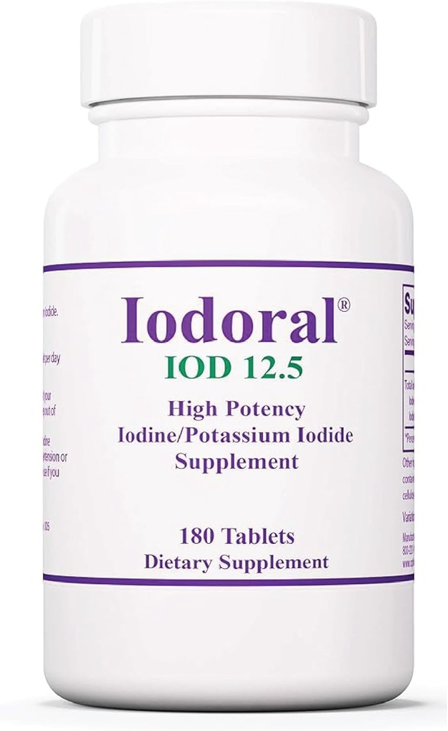12,5 mg jodine tablete za prehransko podporo – 180 tablet – dnevni dodatek s kalijevo jodido za dobro počutje in vitalnost – 1 pakiranje