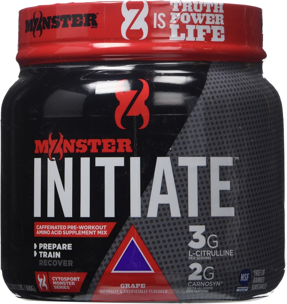 Cytosport Monster inciate Nutritional Drink, Pre Workout Powder, Grozdje aromatizirano, 600 Gram (30 strežbe)