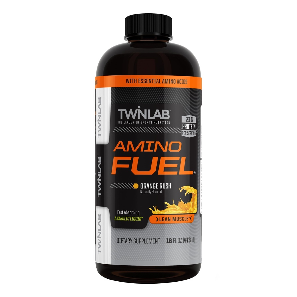 Twinlab Amino gorivo - pred treningom in po treningu energijski napitek & dodatek -16 fl oz, Orange Rush