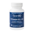 BRAINMD Vitamin D3 + K2-60 Kapsule - Synergistic Support for Healthy Bones & Cognition - Gluten Free - 60 Servinges