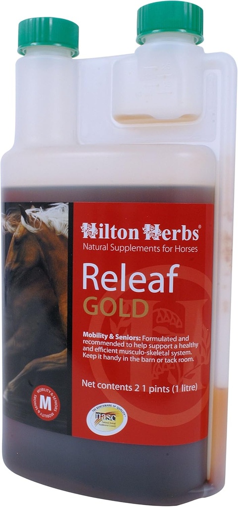 Hilton Herbs Releaf Gold Zeliščna mobilnost dodatek za konje, 2.1pt steklenica