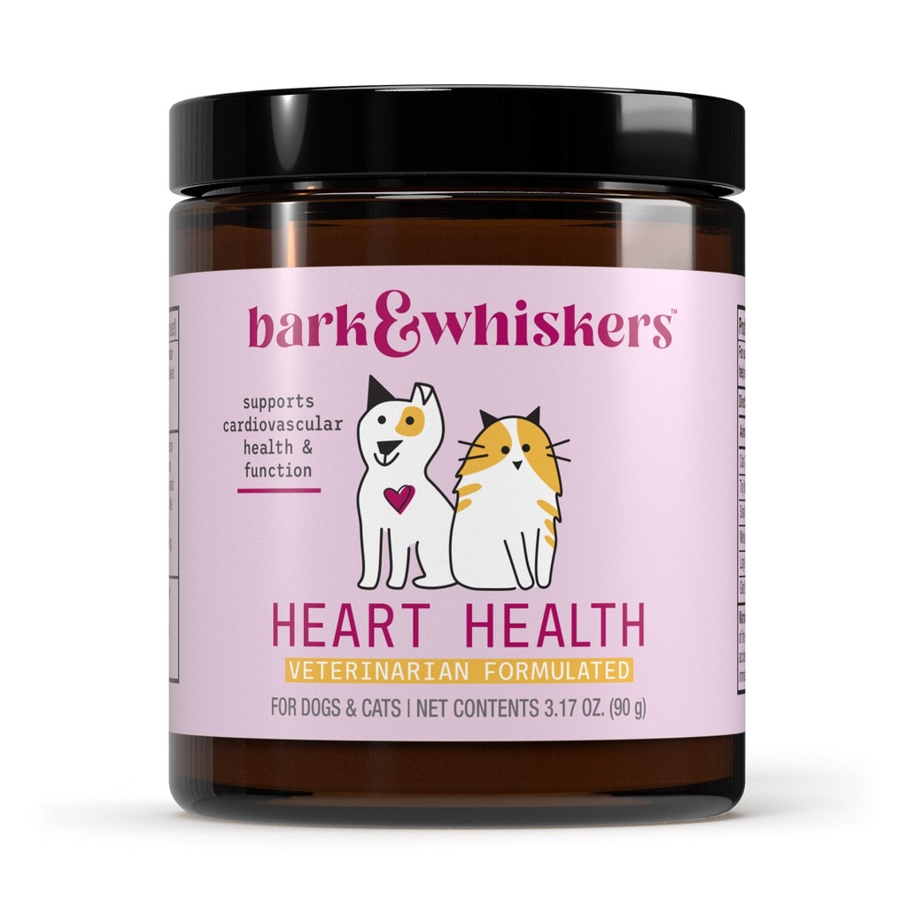 Bark & Whiskers Zdravje srca za pse in mačke, 3.17 oz. (90g), 90 Scoops, Cheddar sir aromo, Podpira Kardiovaskularno zdravje in funkcijo, Veterinarsko Formulirani, Ne-GMO, Dr. Mercola