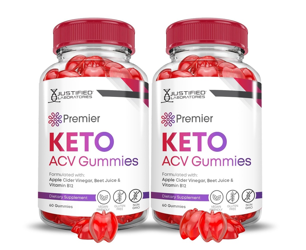 (2 paket) Premier Keto ACV Gummies Premier Keto Gummies Advanced 1000MG Apple Cider Viner Oblikovan z Granatni beet Juice v prahu B12 Vegan Non GSO 120 Gummys