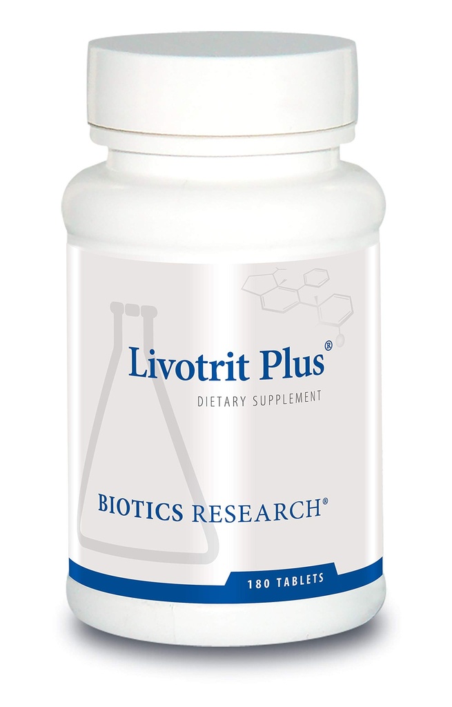 Biotics Raziskave Livotrit Plus Jetrna čistila in Detox Podpora Dodatek Natural Non GSO Zeliščna mešanica z mlekom Thistle 180 Tablete