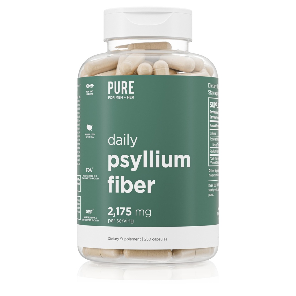 Pure for Men Daily Psyllium Husk Fiber Supplement Pure for Her 