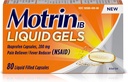 Motrin Liquid-Gels 200 mg Ibuprofen, 80 Count na steklenico