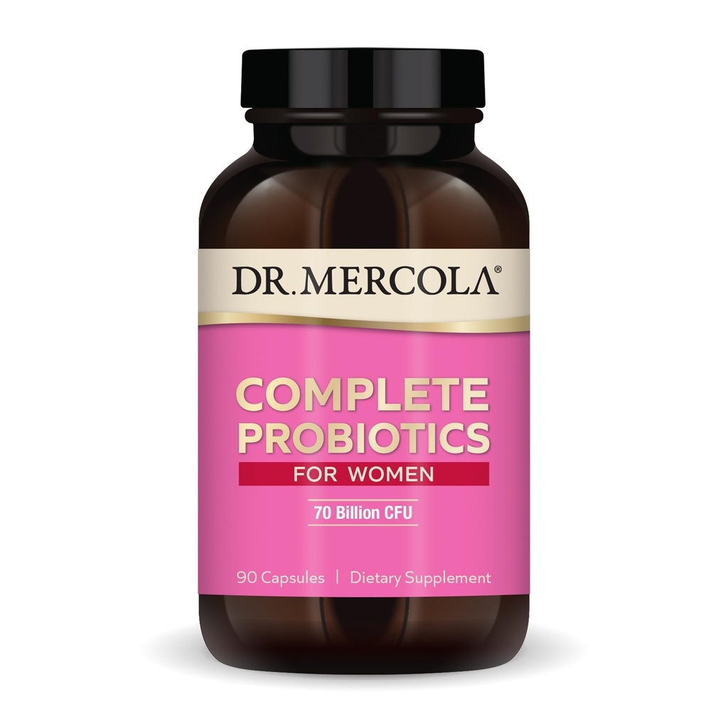 Dr. Mercola Popolni probiotiki za ženske - podpira Gut, Vaginalno in Imunsko zdravje - vsebuje Lactobacillus sevi - Non-GMO, Gluten-free & Soy-Free - 90 kapsul (90 servivov)