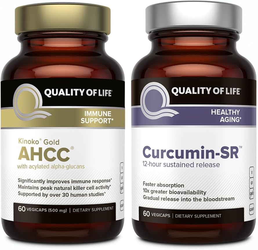 Kakovost življenja Lastnosti Kinoko Gold AHCC in mikroaktivni kurkumin SR - Imunska podpora Curcumin paket