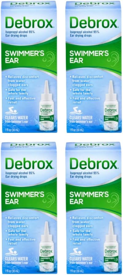Debrox Swimmer je uho sušenje kapljice za odrasle in otroke, 1 Fl oz. (paket s 4)