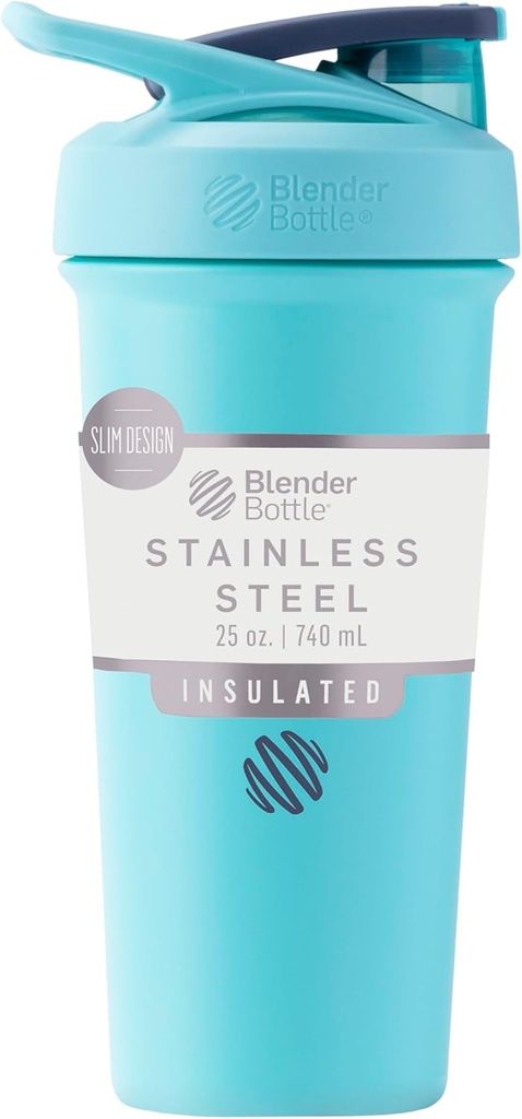 BlenderBottle Strada Sleek - Nerjaveče jeklo - 25-oz. - Morska pena
