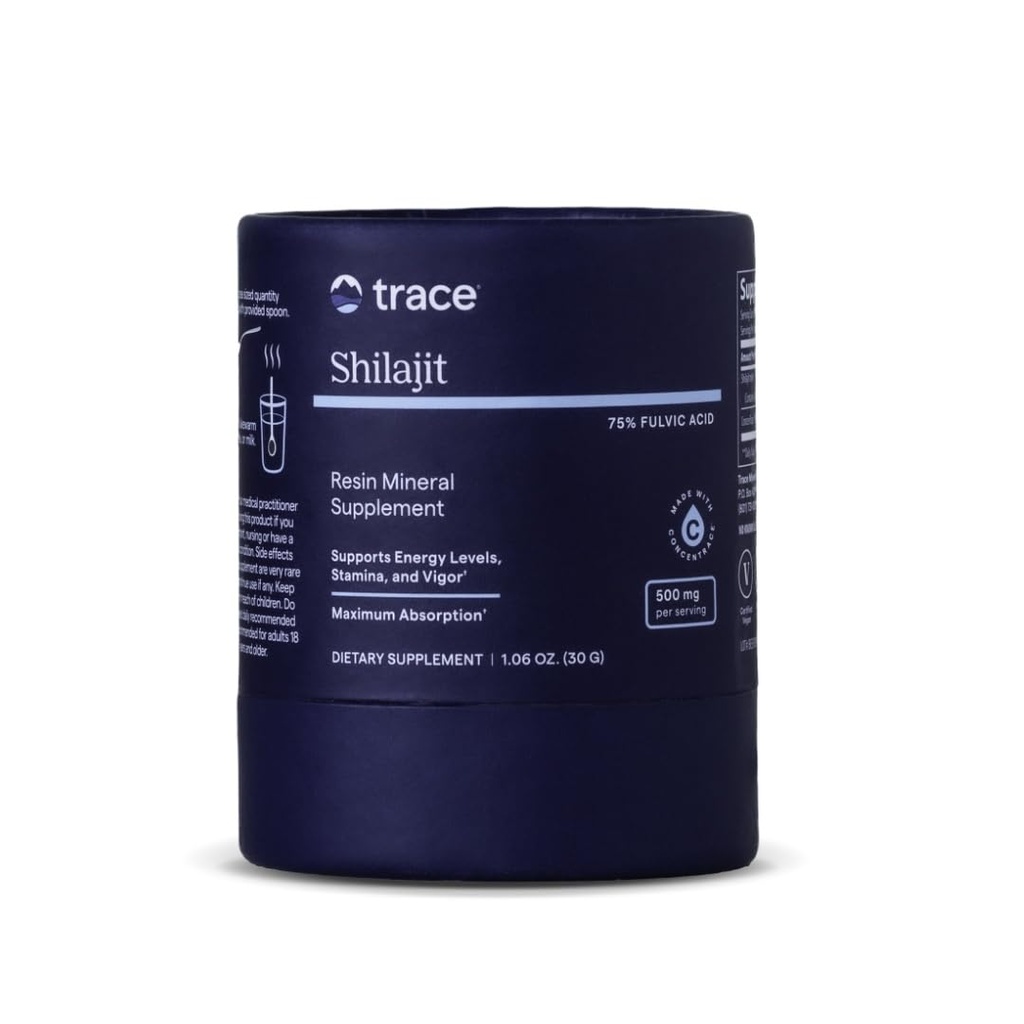 Trace Minerals Shilajit Resin 500mg - Prehranska dopolnila za možgane in prebavno zdravje - Mineral Supplement to Aid Immune Health & Daily Energy - Formula z Fulvic Acid - 30g (O 60 Servings)