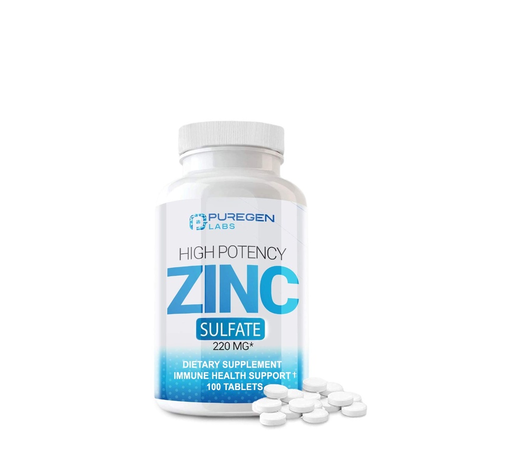 Cinkov 220 mg [Visoka jakost] Dodatek – cinkov sulfat za imunski podporni sistem 100 tablet