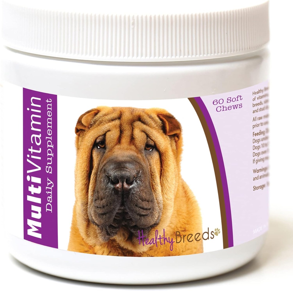 Zdrave pasme kitajski Shar Pei Multi-vitamin Soft Chews 60 Število
