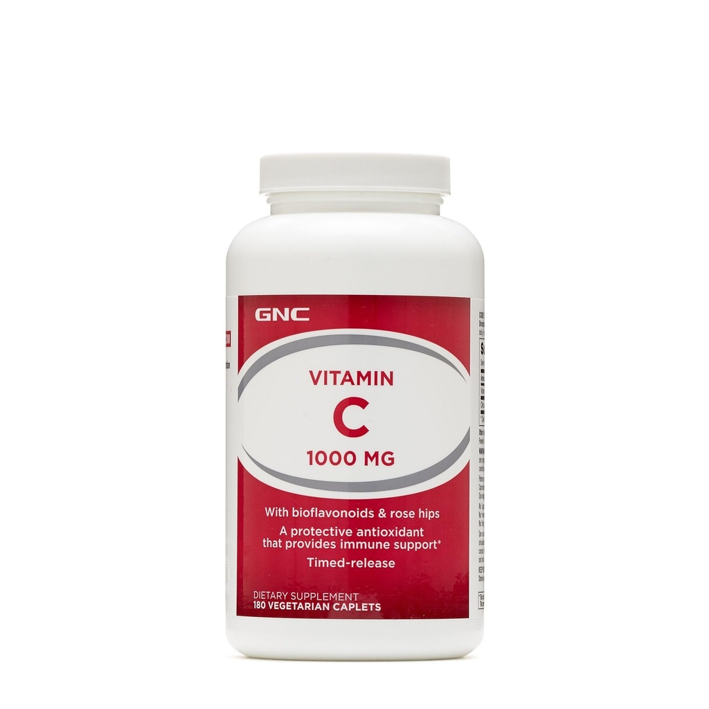 GNC Vitamin C 1000 z Bioflavonoidi in Rose Hips časovno sprostitev 180 tablete