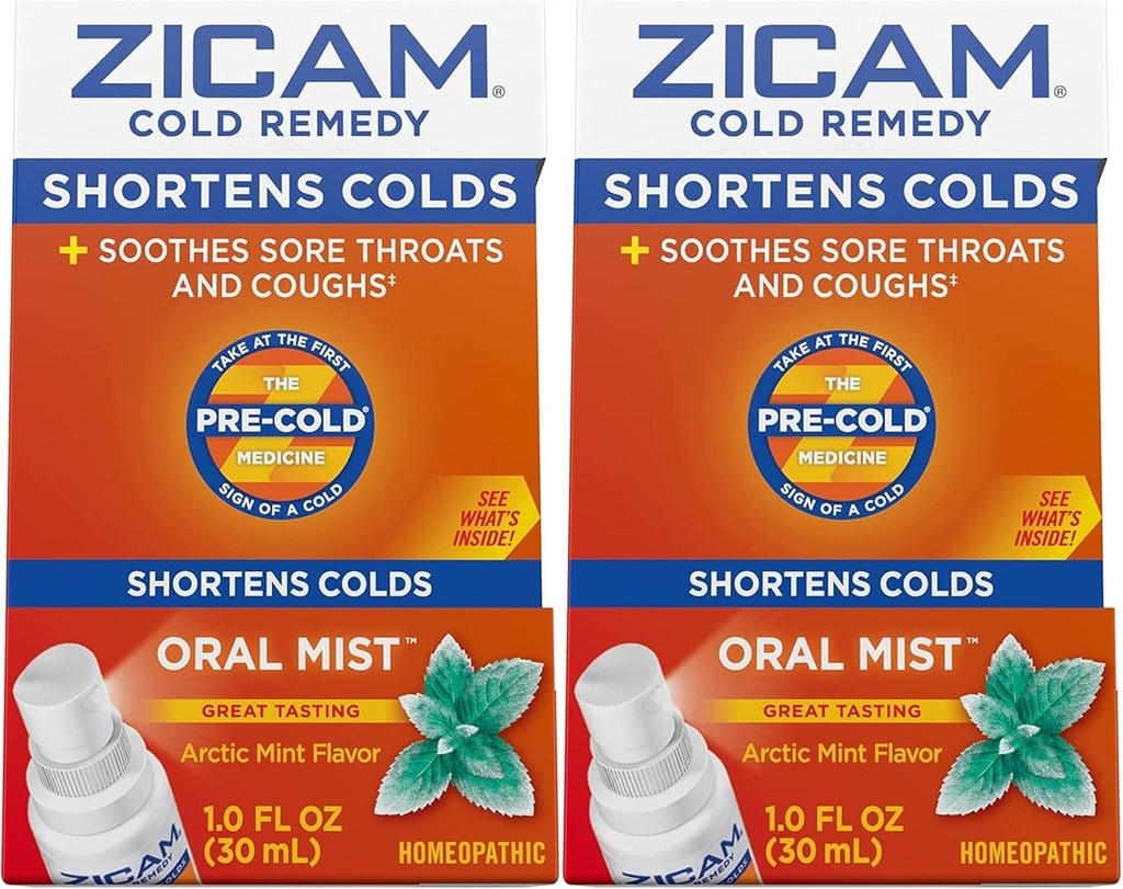 Zicam Cold Remedy Cinkove arktične mete oralna meglica, 1 Ounce (paket z 2)