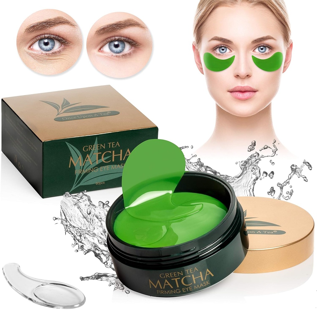 Zeleni čaj Matcha Firming oči maska, 30 Pari Collagen obliži za fine linije, gube, pod oči vrečke in Puffy oči zdravljenje, obrazni gel Pads, ki zmanjšujejo znake staranja