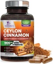 Organic Ceylon Cimet Dodatek 1800mg - Certified Organic Ceylon Cimet Powder tablete - Energy & Heart Support za ženske & moške, ustekleničen v ZDA, Antioksidant, Gluten Free, Non-GMO - 120 kapsul