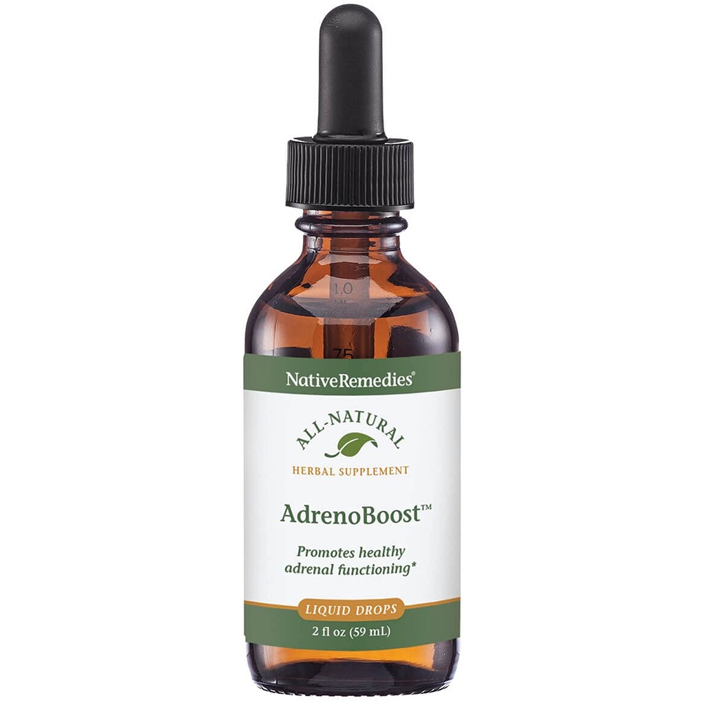 Native Remedies AdrenoBoost - All Natural Zeliščni dodatek za adrenalno podporo, 2 Fl oz.