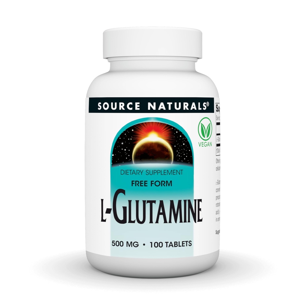 Vir Naturals L-glutamin, prosta oblika aminokisline, ki podpira metabolično energijo*, 500mg - 100 tablet