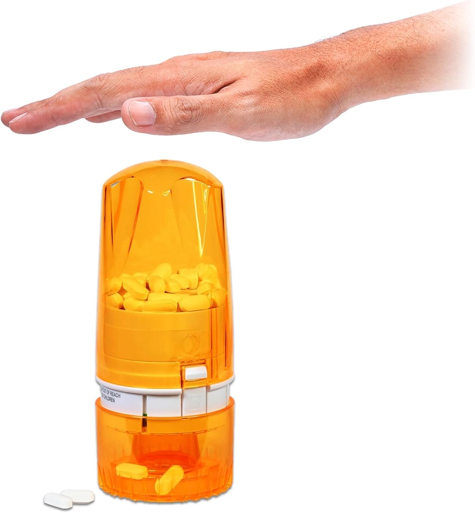 Dispenser tablete - Imetnik zdravila za odrasle in starejše - Lock Feature - Artritis prijazno - Ena Push, ena tableta - Naporen & Higienic - 75 okrogle tablete