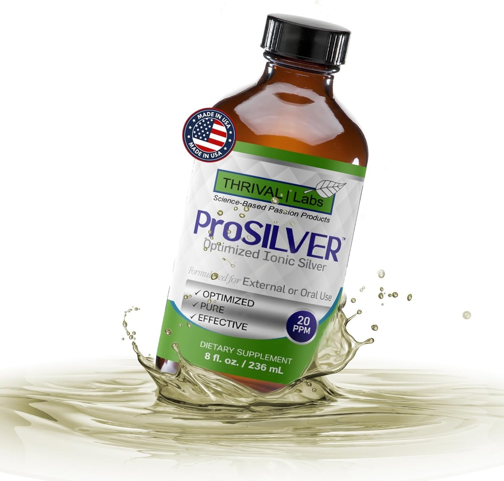 Ionski koloidni srebro tekočine 20 PPM Bio Active za Imunska podpora steklena steklenica 8oz Organski dodatek