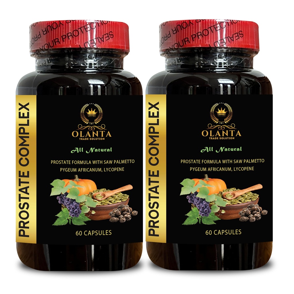 Kompleks prostate za moške - žaga Palmetto, likopen za prostate, Pygeum africanum ekstrakt, prostatna nega, zeliščna prostatna podpora, izvleček grozdnih semen, ekstrakt koprive - 2 steklenici