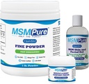 KALA ZDRAVSTVENO MSMPure Starter paket z MSM Fine Powder 1lb, MSM Muscle & Joint Cream 2oz in MSM Gel z organsko Aloe 8oz