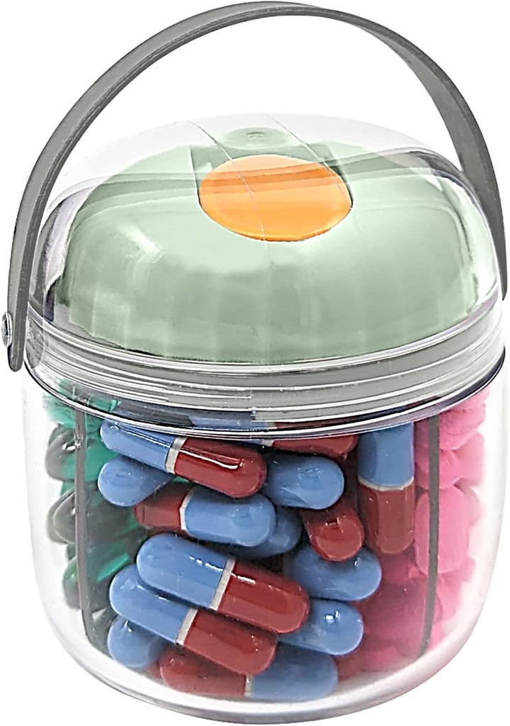 Mini tablete Dispenser Organizator steklenica, Dnevna potovanja Medication Box z varno zaprtje (Mini - zelena)