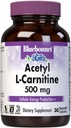 Bluebonnet Nutrition Acetil L-karnitin, Transports Maščobne kisline, Povečuje celično energijo, Soy & Gluten-free, Kosher Certified, Vegan, 30 Zelenjavne kapsule, bela, 500mg