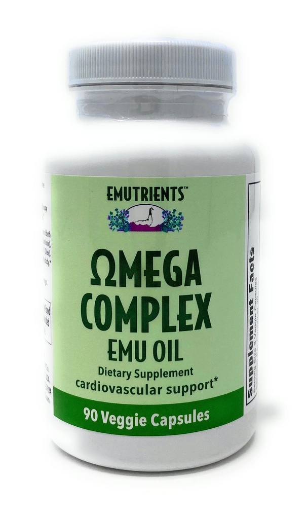 Montana Emu Ranch - Emutrients Omega Complex Emu Oil 750mg (90) Veggie Caps - prehranski dodatek za kardiovaskularno podporo* - Omega 3, 6, 7 in 9