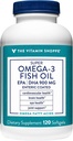 Vitamin Shoppe Omega 3 ribje olje 1290mg, EPA 735mg & DHA 165mg, čistost Assured, molekulsko destilirana za podporo kardiovaskularno, skupno in zdravje možganov (120 Softgels)