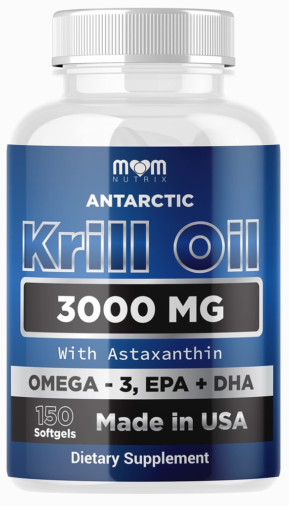 Dr. JOEL'S MOM NUTRIX Antarktika Krill Oil Supplement - 150 Mehkužci - Visoka absorpcija EPA, DHA, Astaksantin & Fosfolipid - Brez ribjega olja po okušanju - Izdelano v ZDA