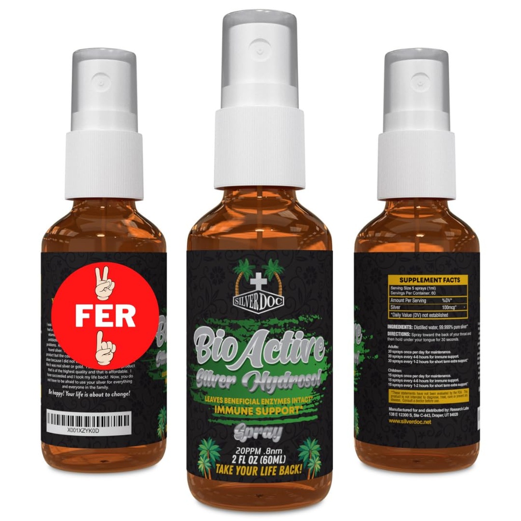2 za 1 Prodaja Silver Doc Silver Hydrosol Spray (2-2oz steklenice), Naravne alternativne in imunske podpore, bolje kot koli koloidal, SilverDoc je najučinkovitejši